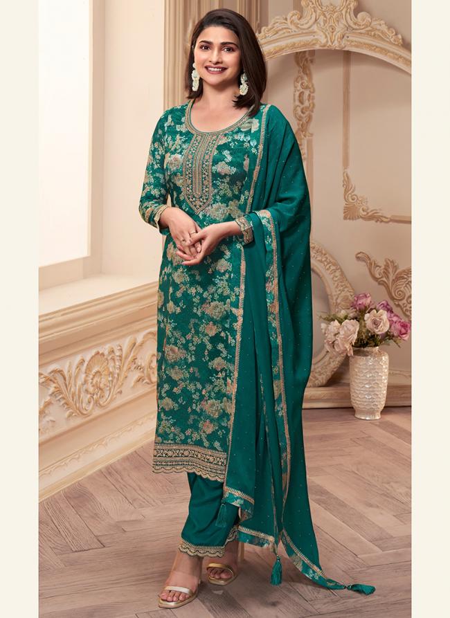 Chinon Green Daily Wear Digital Print Salwar Suit